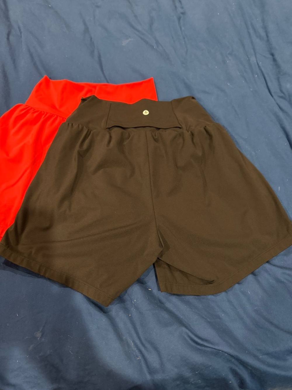 HALARA High-Waist Athletic Shorts Set - Black & Red - Picture 4 of 8
